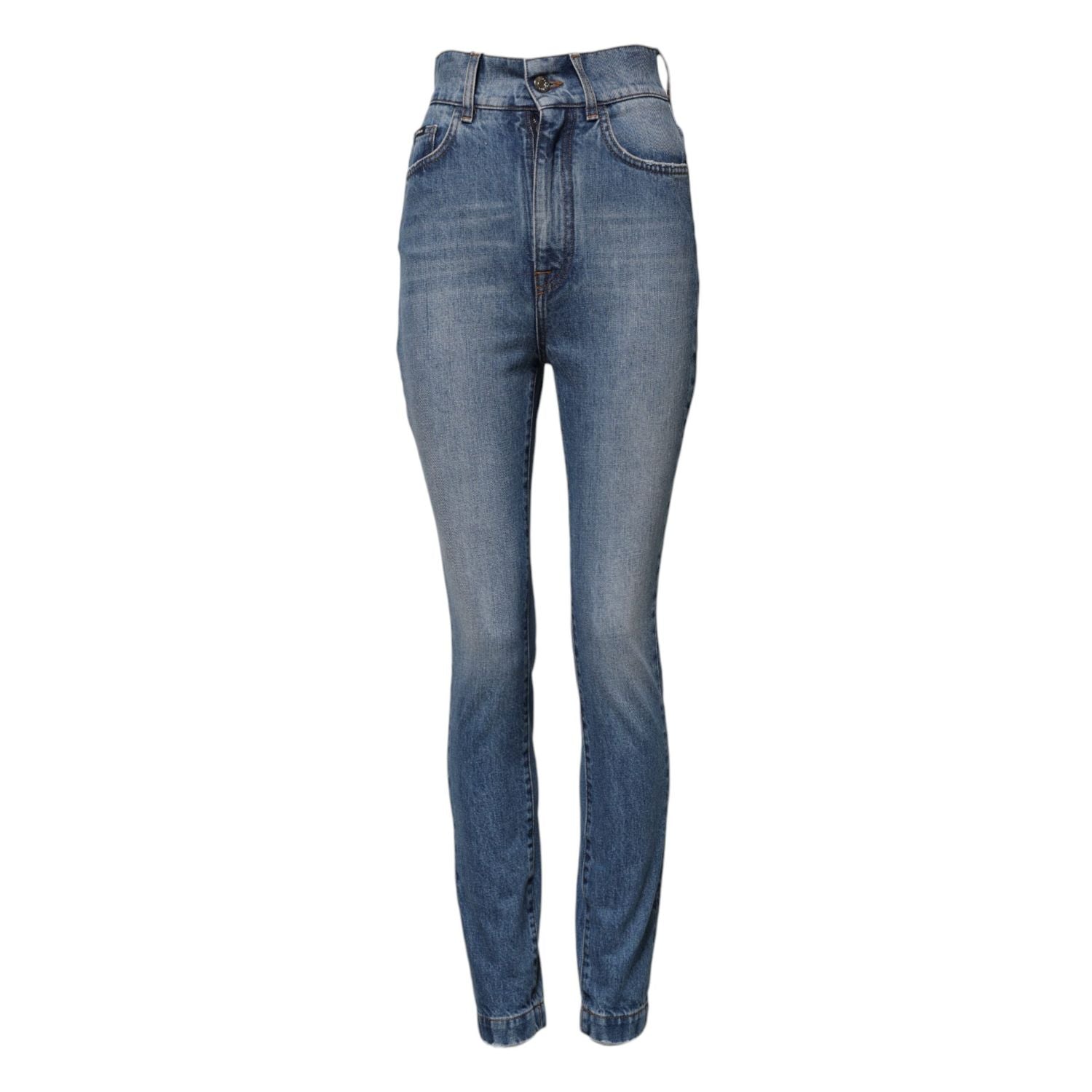 Dolce & Gabbana Blue Washed Skinny High Waist Denim Jeans