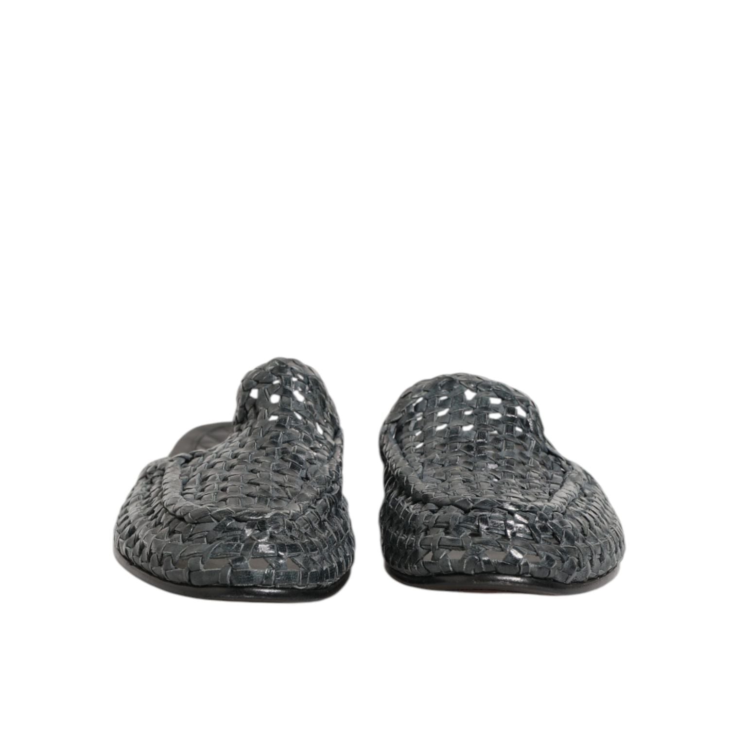 Dolce & Gabbana Blue Woven Slides MULES Men Sandals Shoes