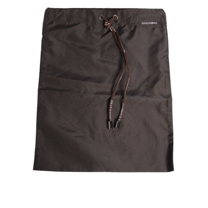 Dolce & Gabbana Brown Polyester Logo Elastic Waistband Swimwear