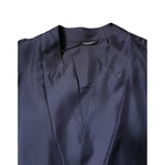 Dolce & Gabbana Dark Blue Silk Double Breasted Shirt