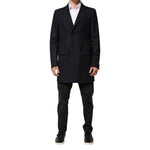Dolce & Gabbana Dark Blue Wool Men Jacket Coat Blazer Suit, single-breasted, slim fit, luxury Italian design