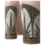 Dolce & Gabbana Beige Leather Mary Janes Embellished Shoes LA10915-39