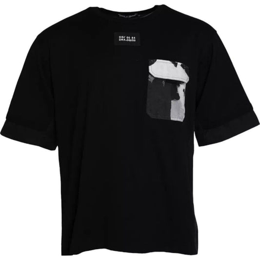 Dolce & Gabbana Black Cotton Pocket Short Sleeves Men T-shirt TSH86400-48