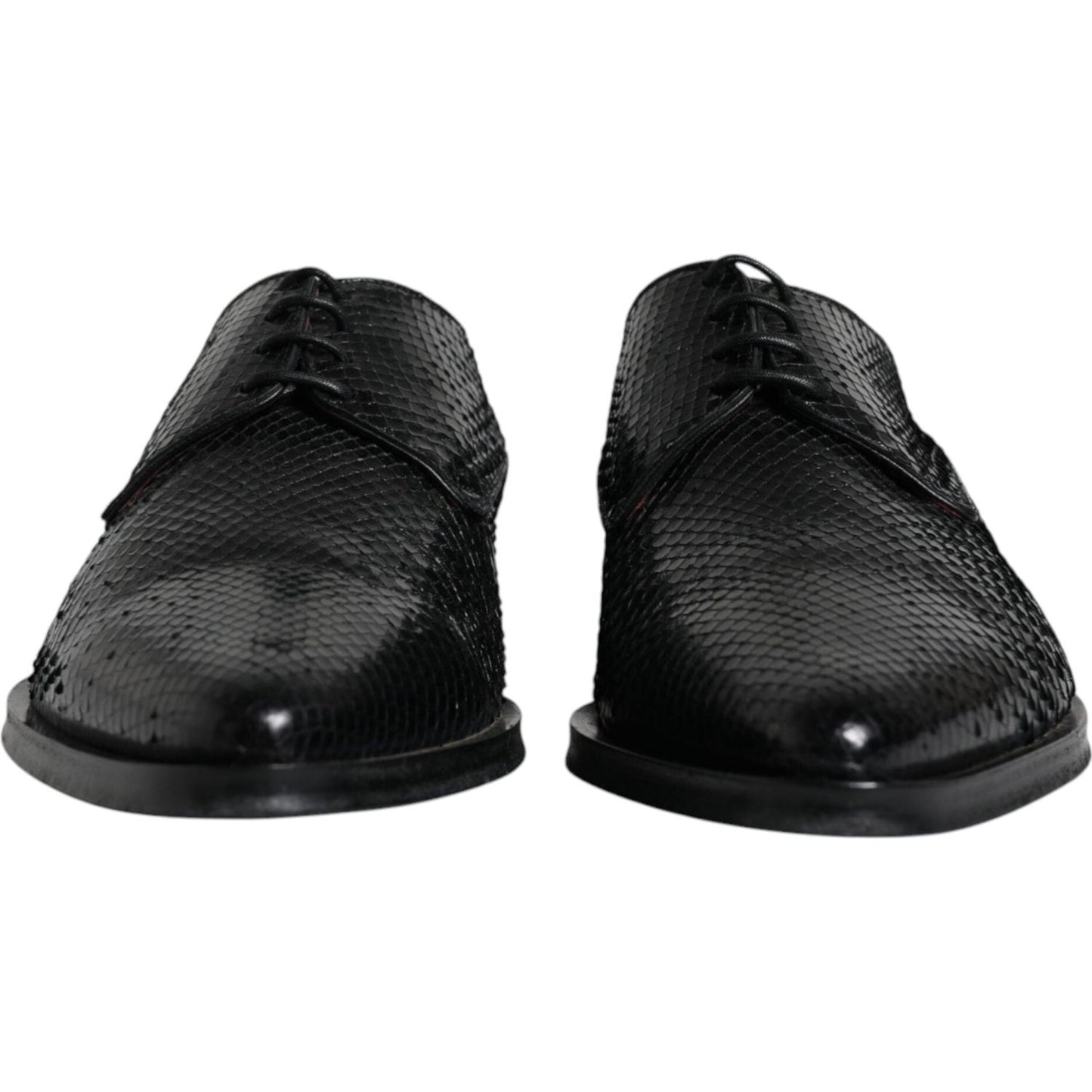 Dolce & Gabbana Black Leather Derby Formal Dress Shoes MV6311-45