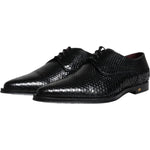 Dolce & Gabbana Black Leather Derby Formal Dress Shoes MV6311-45