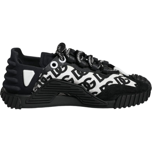 Dolce & Gabbana Black Logo Lace Up Low Top NS1 Sneakers Shoes LA11784-35.5