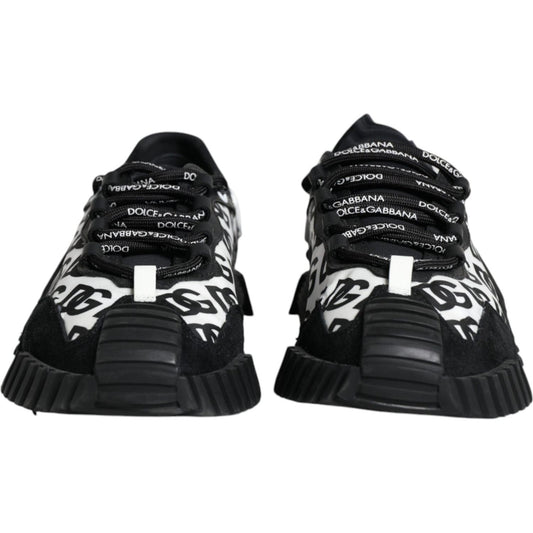 Dolce & Gabbana Black Logo Lace Up Low Top NS1 Sneakers Shoes LA11862-40