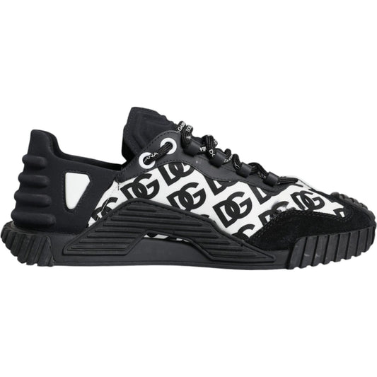Dolce & Gabbana Black Logo Lace Up Low Top NS1 Sneakers Shoes LA11862-40