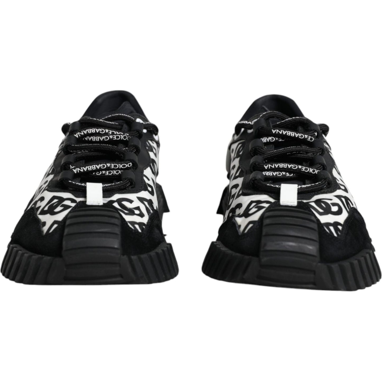 Dolce & Gabbana Black Logo Lace Up Low Top NS1 Sneakers Shoes LA11871-42