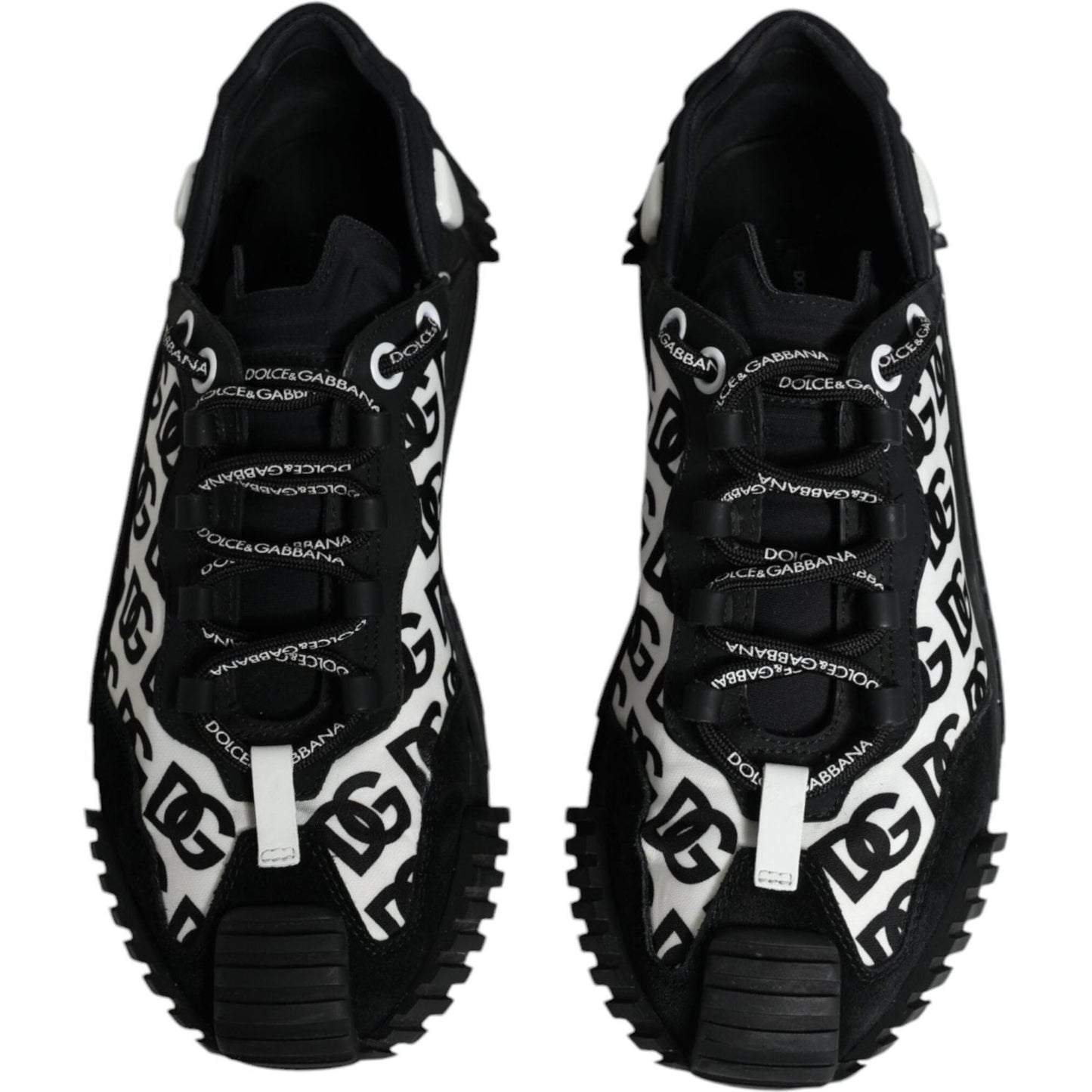 Dolce & Gabbana Black Logo Lace Up Low Top NS1 Sneakers Shoes LA11871-42