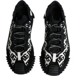 Dolce & Gabbana Black Logo Lace Up Low Top NS1 Sneakers Shoes LA11871-42