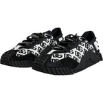 Dolce & Gabbana Black Logo Lace Up Low Top NS1 Sneakers Shoes LA11871-42