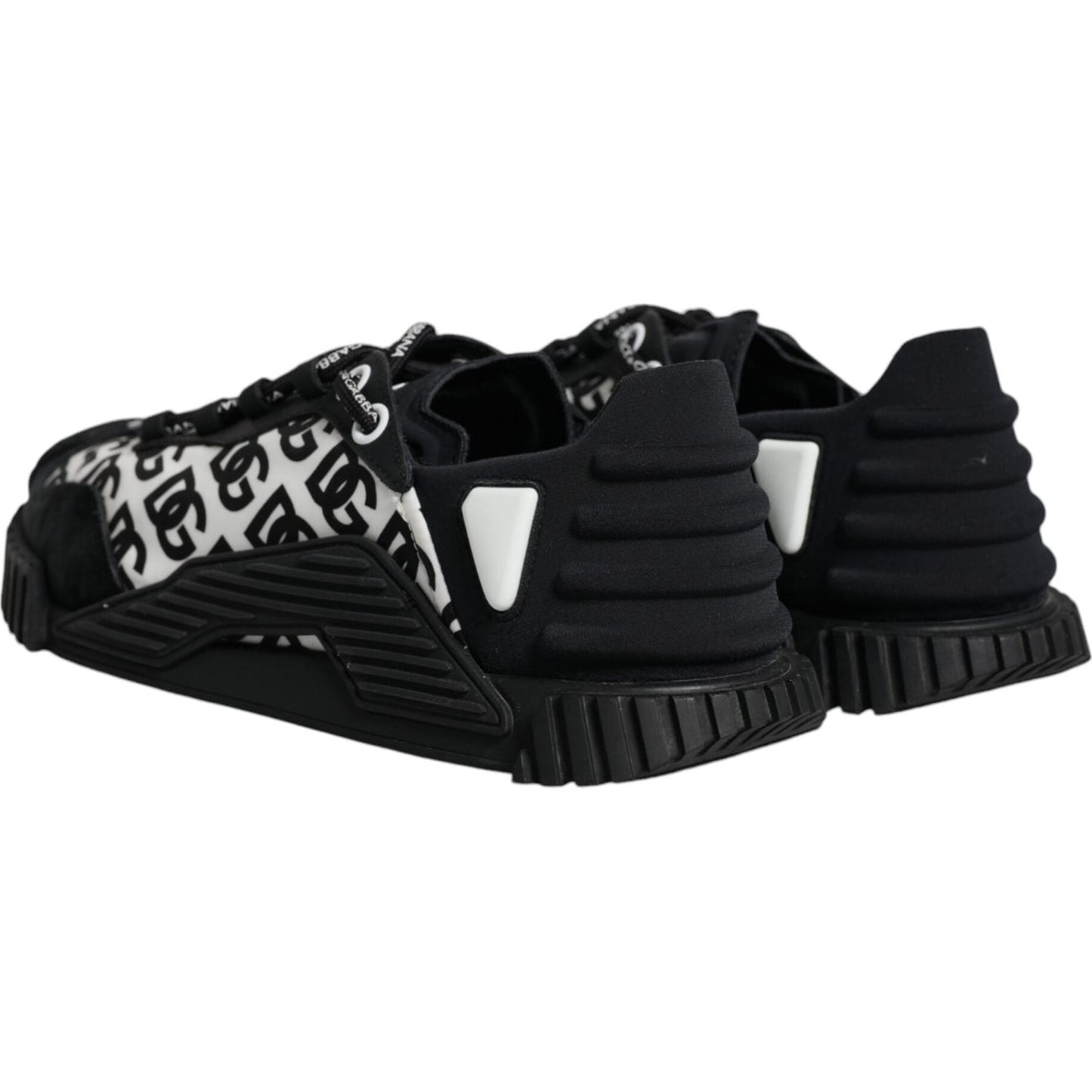 Dolce & Gabbana Black Logo Lace Up Low Top NS1 Sneakers Shoes LA11871-42