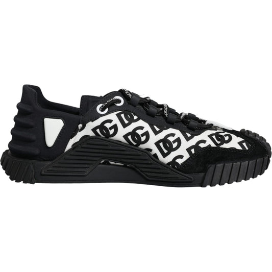 Dolce & Gabbana Black Logo Lace Up Low Top NS1 Sneakers Shoes LA11871-42