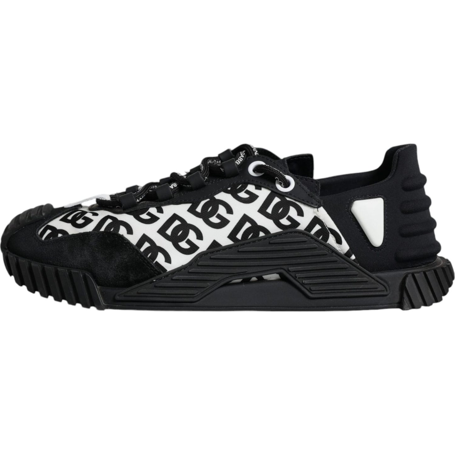 Dolce & Gabbana Black Logo Lace Up Low Top NS1 Sneakers Shoes LA11871-42