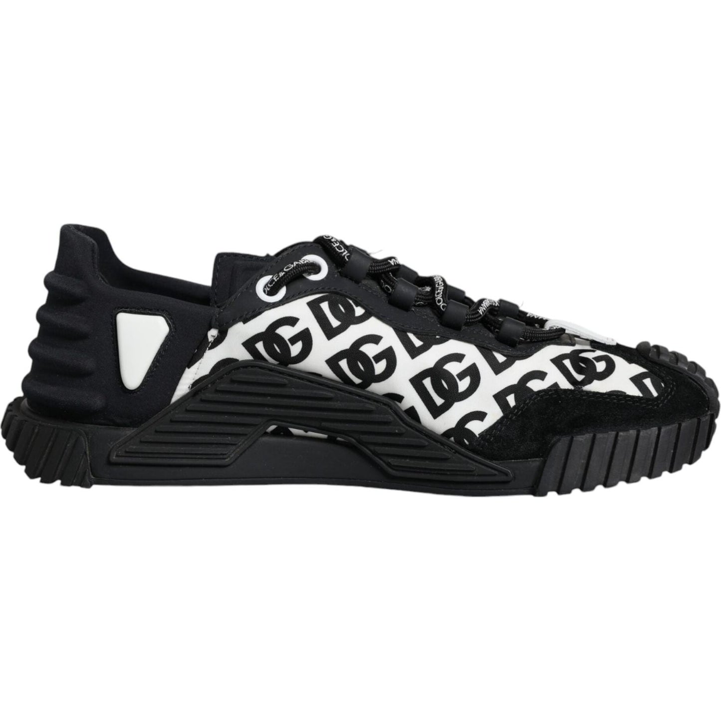 Dolce & Gabbana Black Logo Lace Up Low Top NS1 Sneakers Shoes LA11871-42