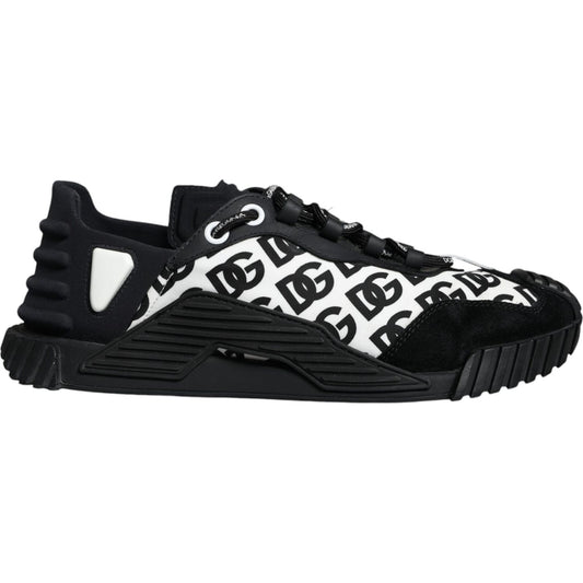 Dolce & Gabbana Black Logo Lace Up Low Top NS1 Sneakers Shoes MV6179-39.5