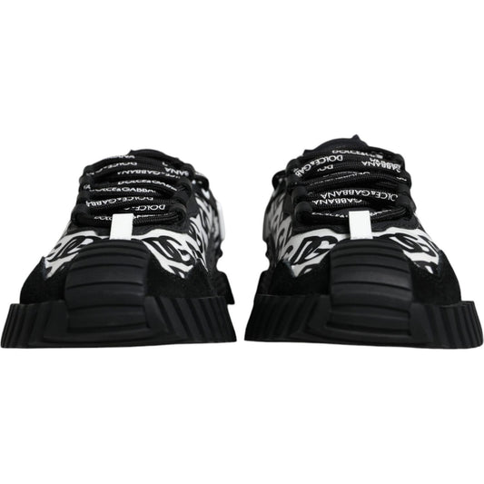Dolce & Gabbana Black Logo Lace Up Low Top NS1 Sneakers Shoes MV6199-41
