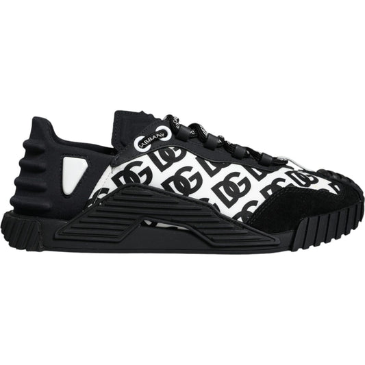 Dolce & Gabbana Black Logo Lace Up Low Top NS1 Sneakers Shoes MV6199-41