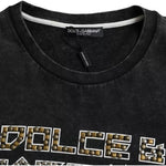 Dolce & Gabbana Black Logo Print Cotton Crewneck Men T-shirt TSH86404-50