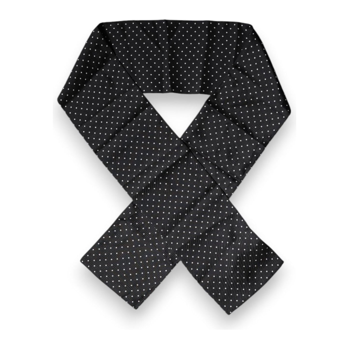 Dolce & Gabbana Black Polka Dots Silk Skinny Neck Wrap Scarf MS7301
