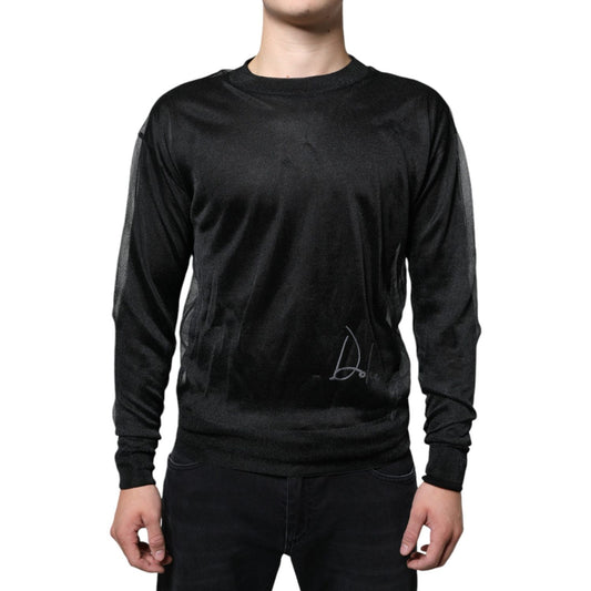 Dolce & Gabbana Black Polyester Pullover Sweatshirt Sweater TSH87129-44
