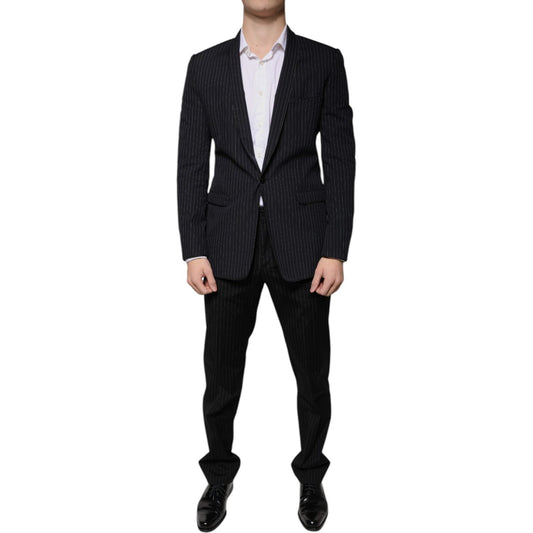 Dolce & Gabbana Black Stripe Single Breasted Formal Suit KOS2252-48