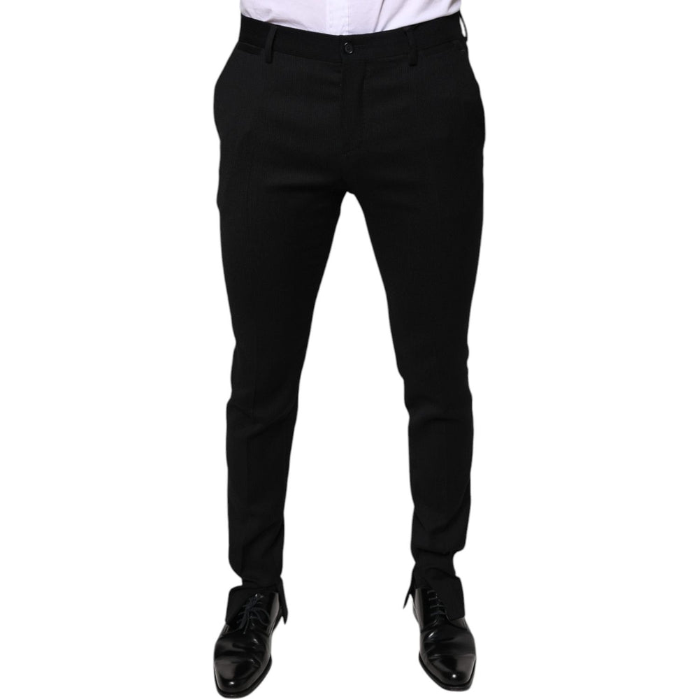Dolce & Gabbana Black Wool Skinny Formal Dress Pants PAN75351-48
