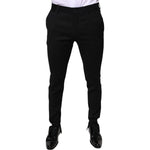 Dolce & Gabbana Black Wool Skinny Formal Dress Pants PAN75351-48