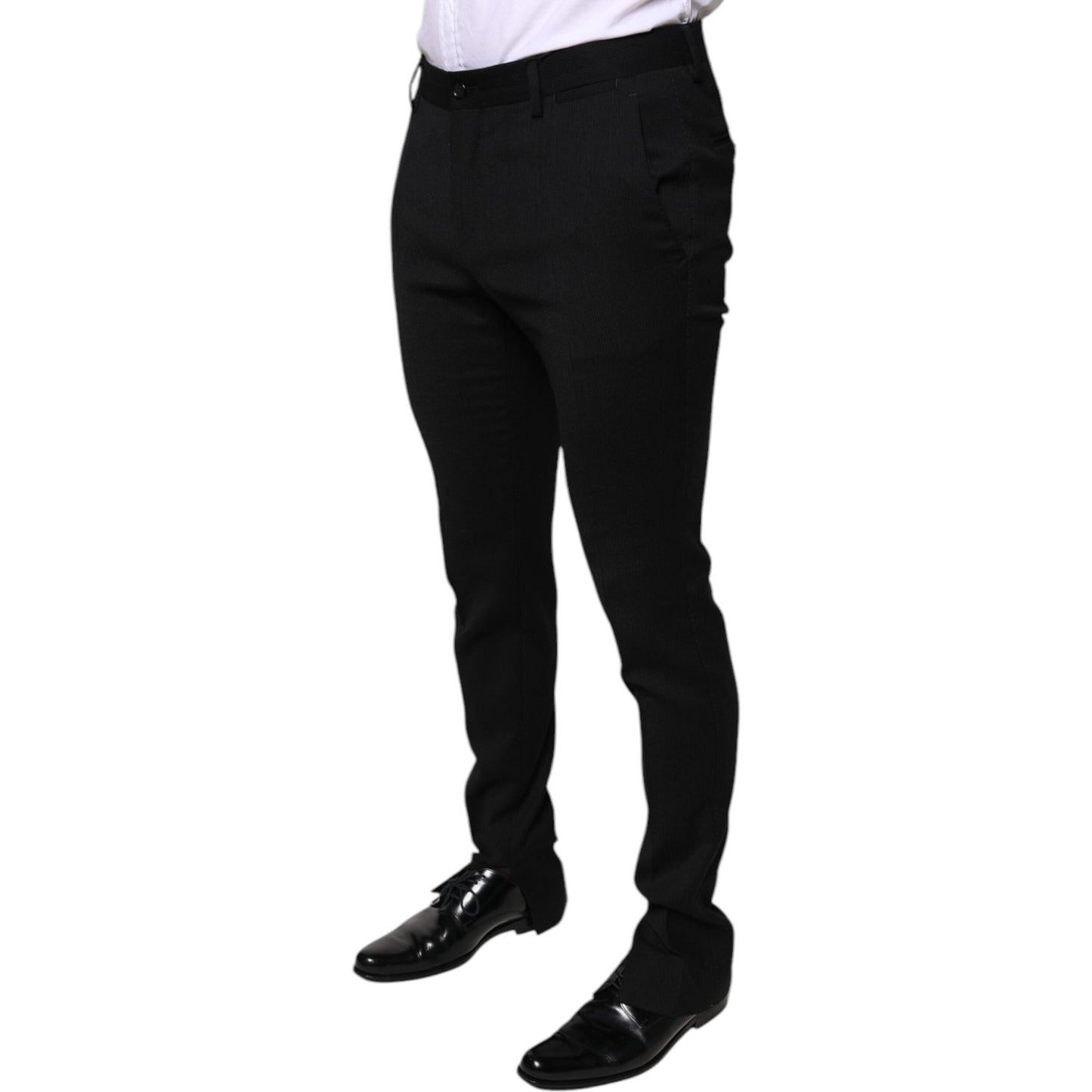 Dolce & Gabbana Black Wool Skinny Formal Dress Pants PAN75351-48