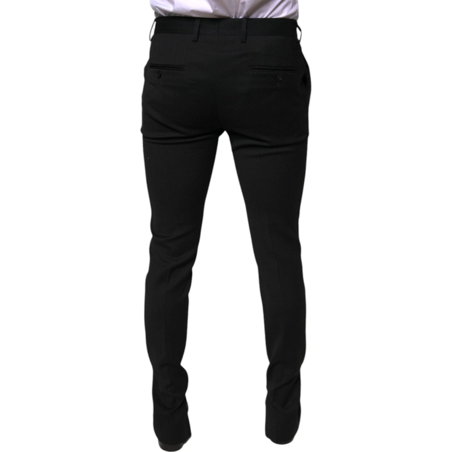 Dolce & Gabbana Black Wool Skinny Formal Dress Pants PAN75351-48