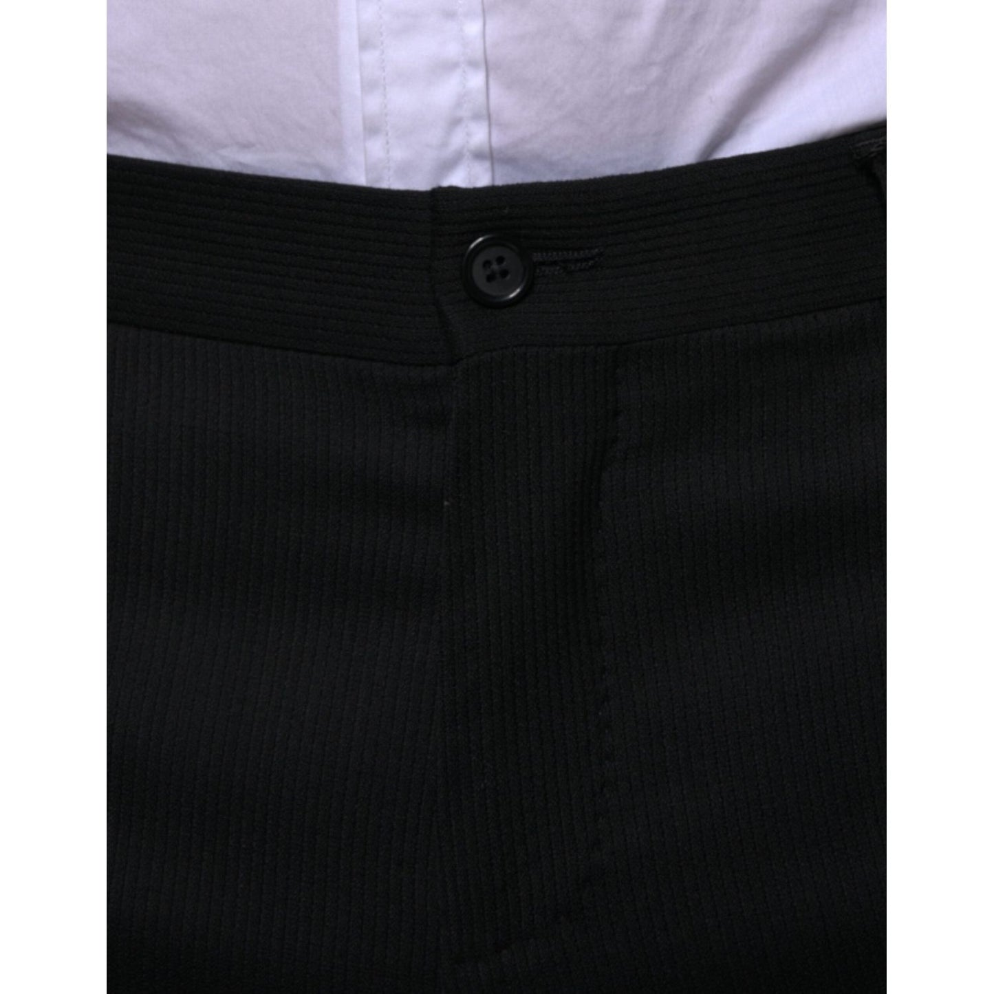 Dolce & Gabbana Black Wool Skinny Formal Dress Pants PAN75351-48
