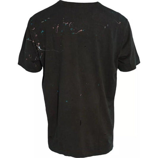 Dolce & Gabbana Gray Color Splash Cotton Crew Neck T-shirt TSH86398-60
