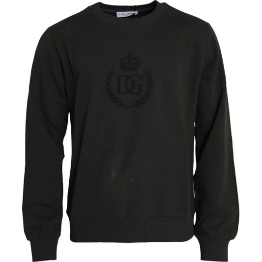 Dolce & Gabbana Green Logo Cotton Crew Neck Pullover Sweater TSH86384-52