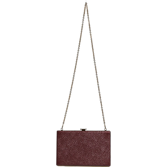 Dolce & Gabbana Maroon Leather Clutch Evening Crossbody Bag BAG4132
