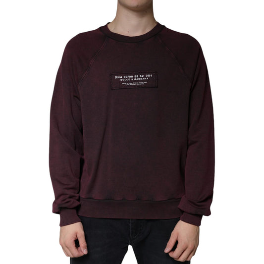 Dolce & Gabbana Maroon Logo Crew Neck Men Sweatshirt Sweater TSH7915-44