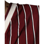Dolce & Gabbana Maroon Stripes Cotton Logo V-neck T-shirt TSH86651-50