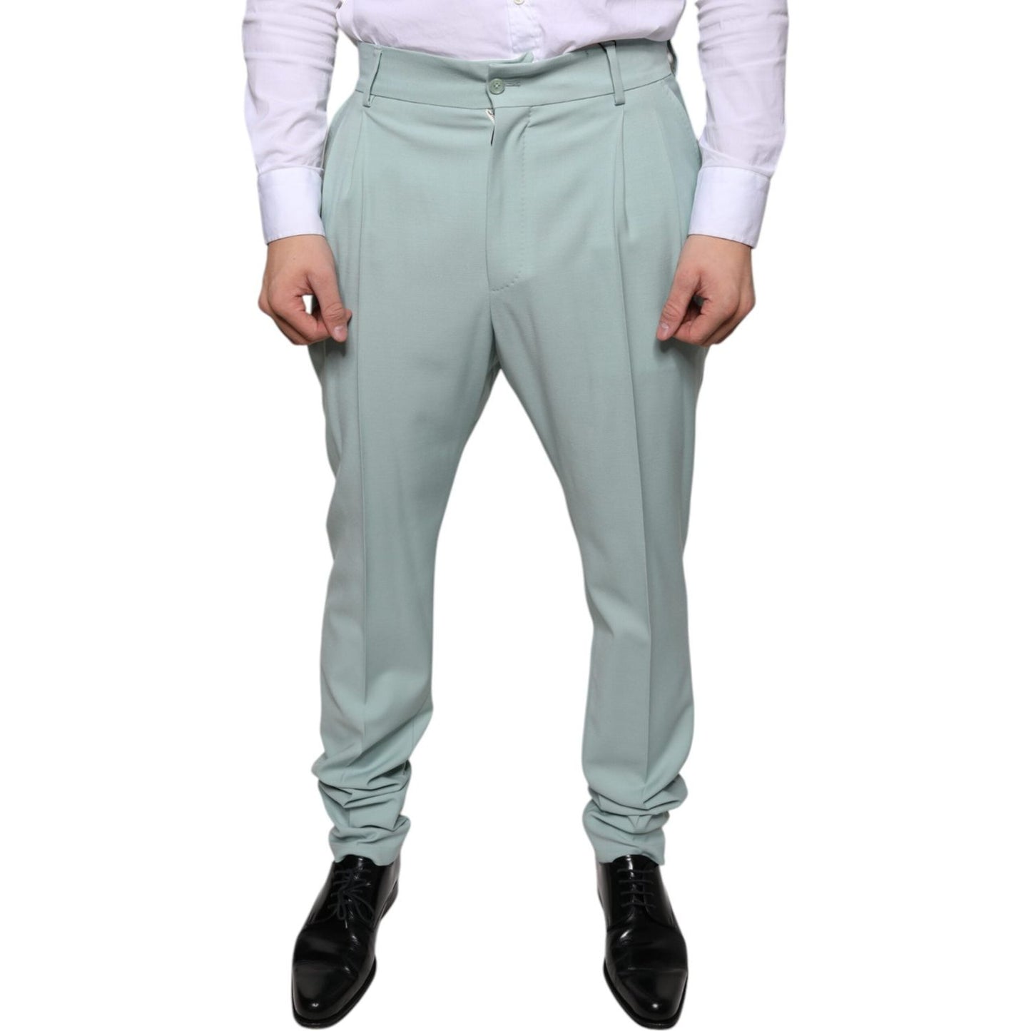 Dolce & Gabbana Mint Green Cotton Dress Pants PAN75344-48