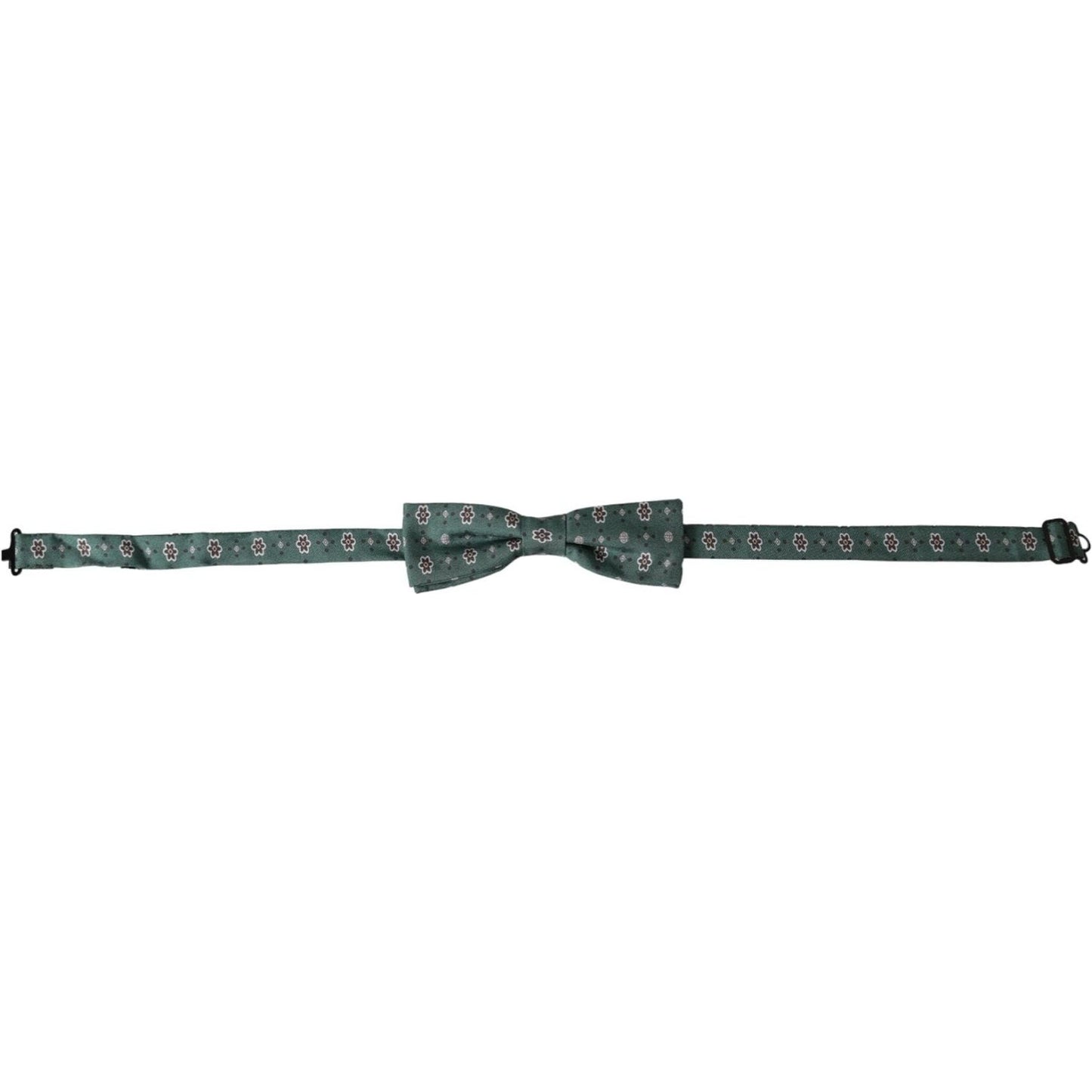 Dolce & Gabbana Mint Green Floral Adjustable Neck Men Bow Tie FT3940