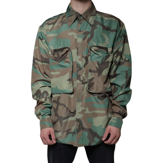 Dolce & Gabbana Multicolor Camouflage Button Down Shirt TSH87101-42