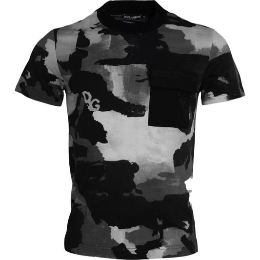 Dolce & Gabbana Multicolor Camouflage Cotton Crewneck T-shirt TSH86440-44