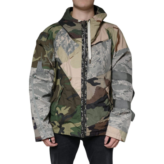 Dolce & Gabbana Multicolor Camouflage Full Zip Hooded Jacket JKT41224-52