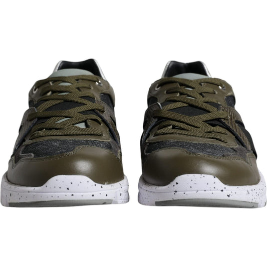 Dolce & Gabbana Multicolor Canvas Leather Low Top Sneaker Shoes MV6332-40.5