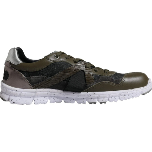 Dolce & Gabbana Multicolor Canvas Leather Low Top Sneaker Shoes MV6332-40.5