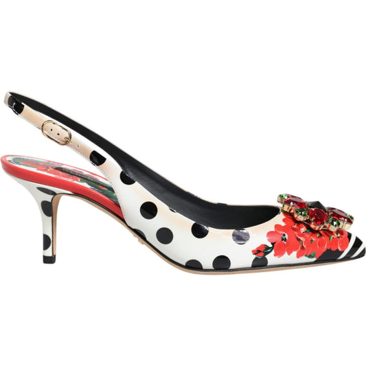 Dolce & Gabbana Multicolor Crystal Heels Slingback Shoes LA11739-37