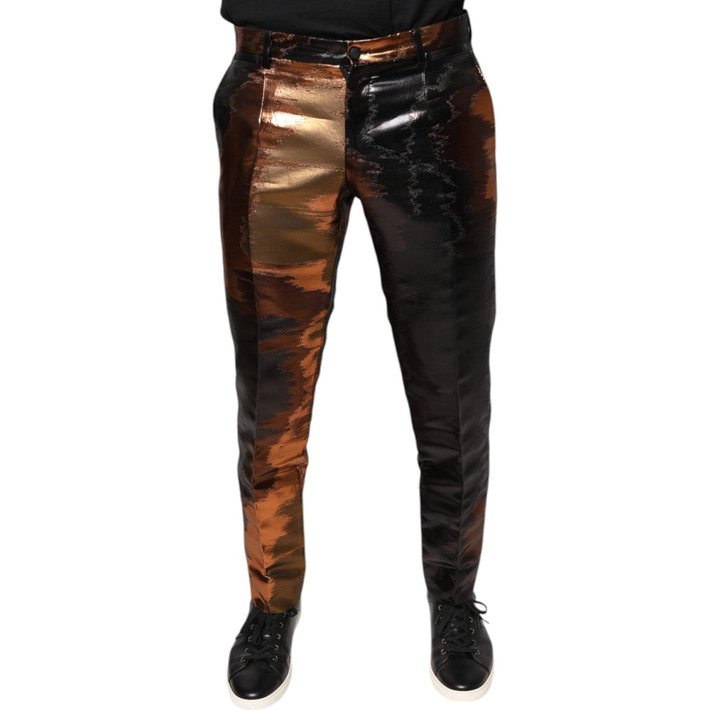 Dolce & Gabbana Multicolor Jacquard Skinny Men Pants PAN75357-48
