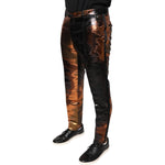 Dolce & Gabbana Multicolor Jacquard Skinny Men Pants PAN75357-48