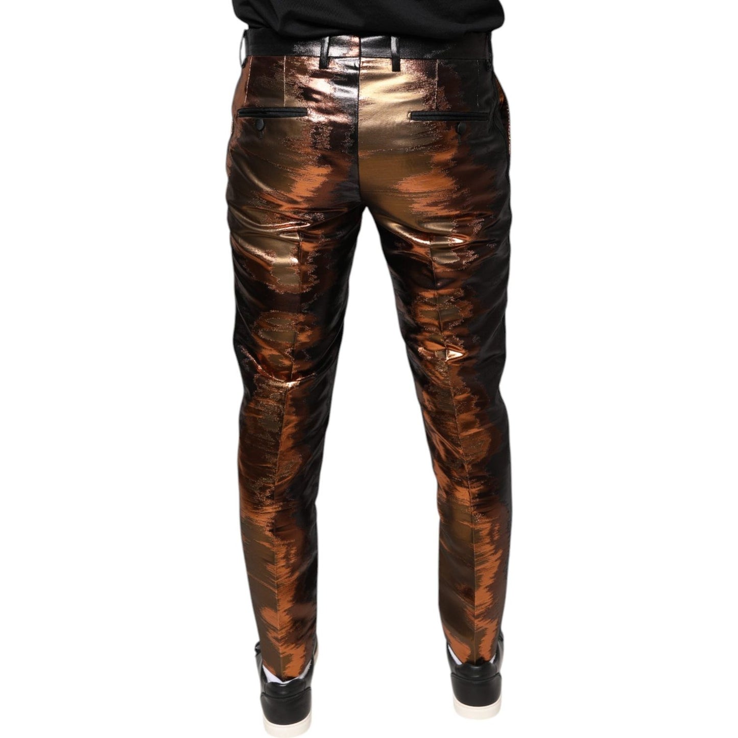 Dolce & Gabbana Multicolor Jacquard Skinny Men Pants PAN75357-48