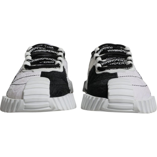 Dolce & Gabbana White Black Low Top NS1 Sneakers Shoes LA11821-38.5