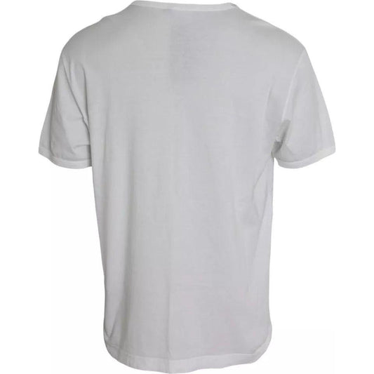 Dolce & Gabbana White Logo Embossed Cotton Crewneck T-shirt TSH86397-56